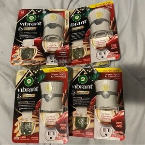Air Wick Vibrant Warm Apple & Cinnamon Plug-In Air Freshener (White) - 4 Pack